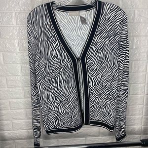 5/$25 Zebra One Button Cardigan 🔥 TREND